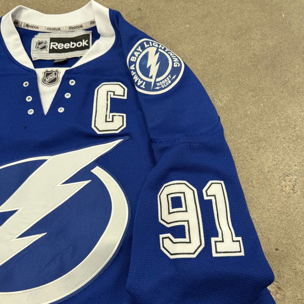Reebok NHL Tampa Bay Lightning Steven Stamkos #91 Blue Hockey Jersey XL Men - Picture 3 of 8